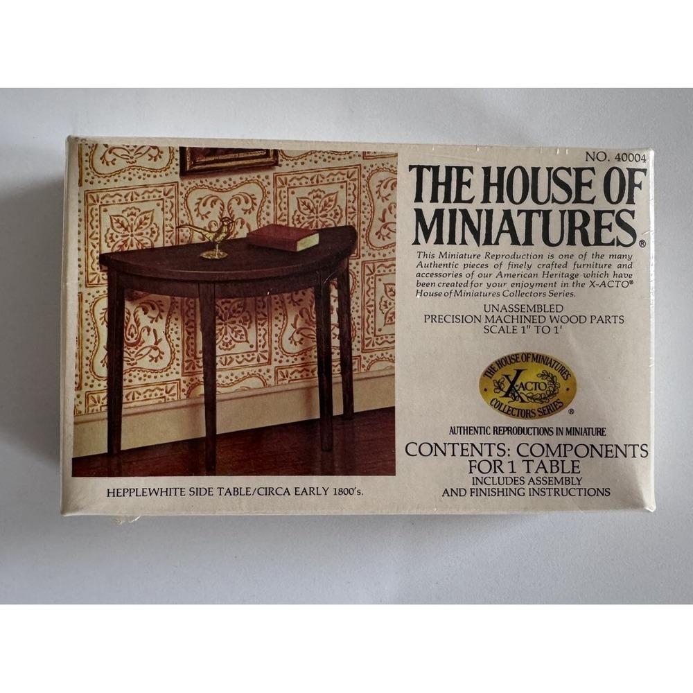 The House of Miniatures Hepplewhite Side Table Dollhouse Kit 40004 NEW VTG 1977